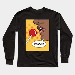 Pop Art Lollipop Candy Lip Gloss Long Sleeve T-Shirt